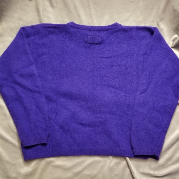 Cecily lambswool/angora purple cropped sweater - Picture 2 of 4